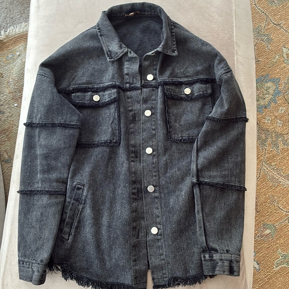 Women’s Black Jean Jacket-new condition size small